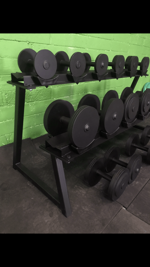 Full Dumbbell Sets (8 Pairs) 2.5kg 20kg Steel Dumbbells and Rack